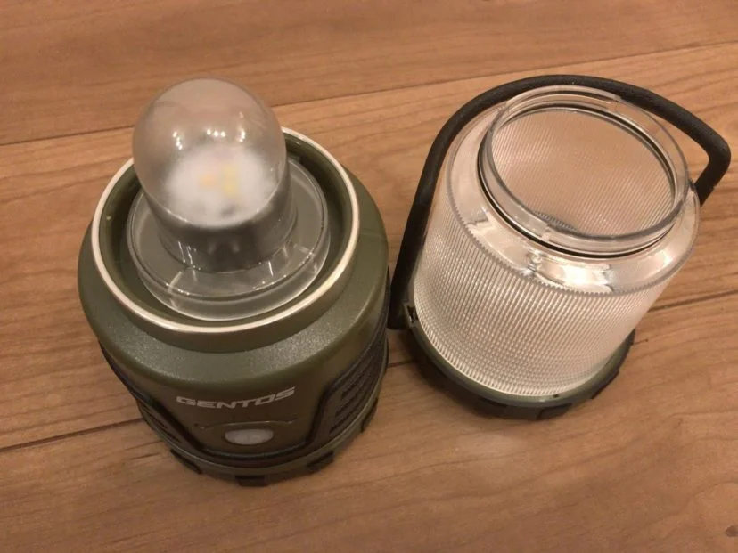 ジェントス EX-109Dはランタンカバーの取り外しが簡単