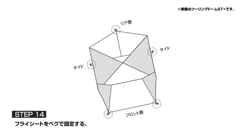 ループをペグで固定1